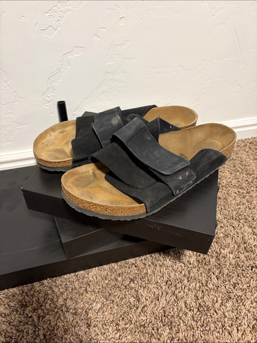 Men’s Birkenstock Kyoto Nubuck Suede, Double-Strap Cork Sandals